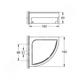 Grohe QuickFix Start Cube - Tablette d'angle, noir mat 411062430
