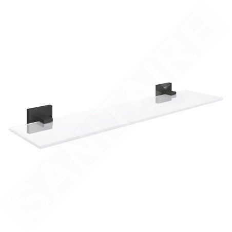 Grohe QuickFix Start Cube - Étagère, longueur 53 mm, verre/noir mat 411092430