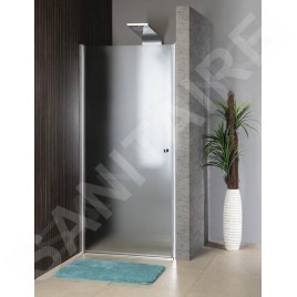 Aqualine Cabines de douche - Porte de douche Pilot, 800 mm, aluminium brillant/verre Brick PT080