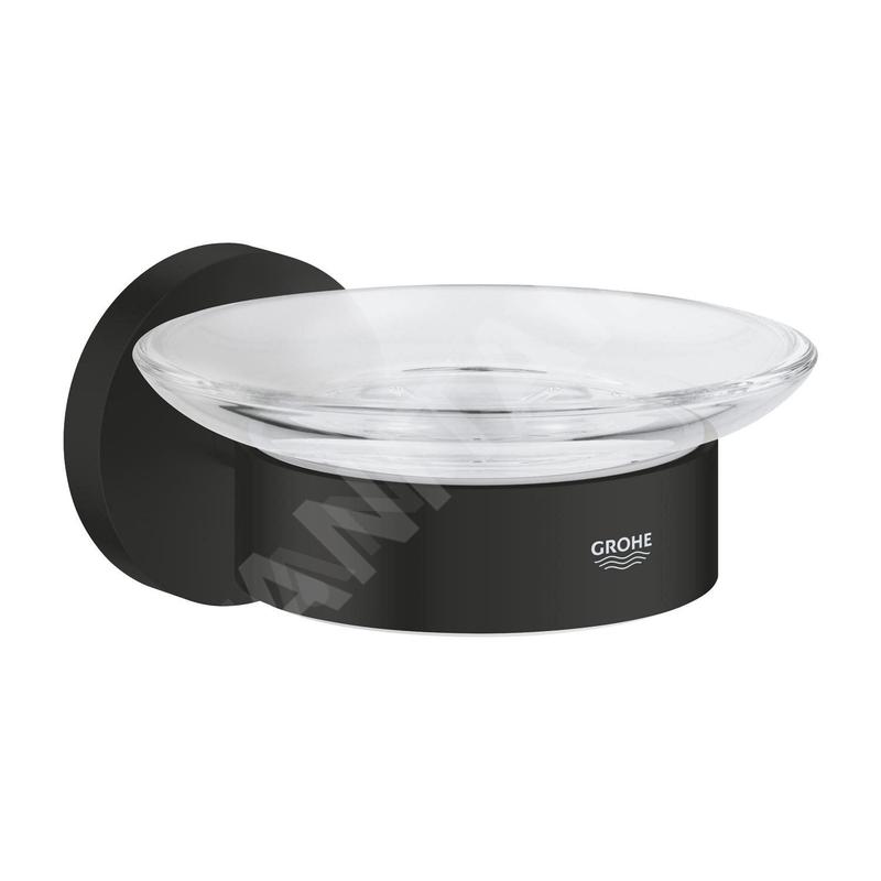 Grohe QuickFix Start - Porte-savon avec support, verre/noir mat 411932430