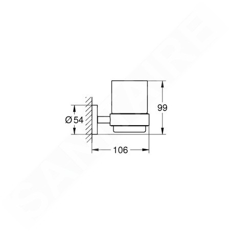 Grohe QuickFix Start - Gobelet brosse à dent et dentifrice avec support, verre/noir mat 411942430