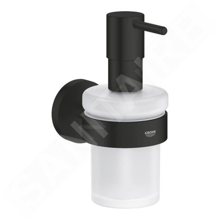 Grohe QuickFix Start - Distributeur de savon avec support, verre/noir mat 411952430