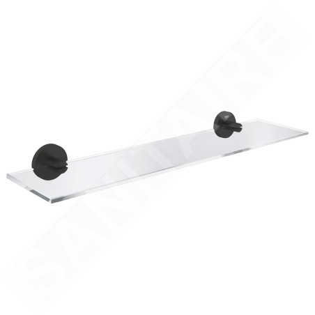 Grohe QuickFix Start - Étagère, longueur 53 mm, verre/noir mat 412022430