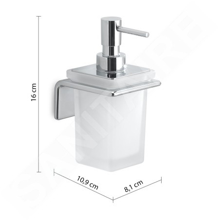 Sapho Gedy Il Giglio - Distributeur de savon avec support, verre dépoli/chrome A98113