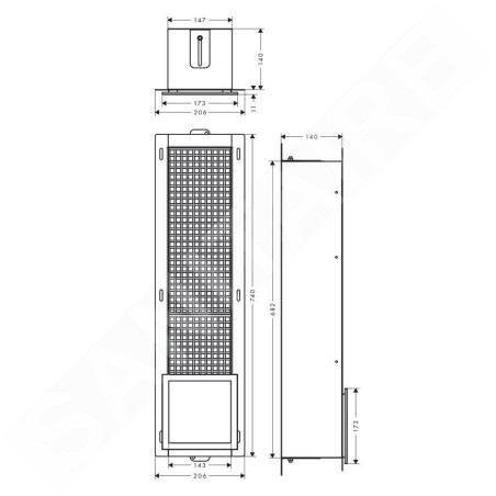 Hansgrohe XtraStoris Original - Porte-papier toilette encastré, noir mat 56058670