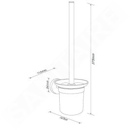 kielle Oudee - Brosse WC murale avec support, verre mat/chrome 40502000