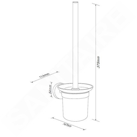 kielle Oudee - Brosse WC murale avec support, verre mat/chrome 40502000