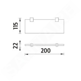 Nimco Bormo - Étagère, longueur 200 mm, verre mat/ chrome BR 11091B-20-26