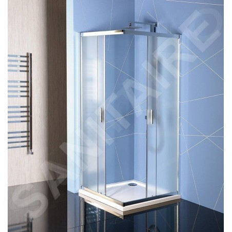 Polysan Easy Line - Cabine de douche 900 x 900 mm, aluminium poli/verre Brick EL5138
