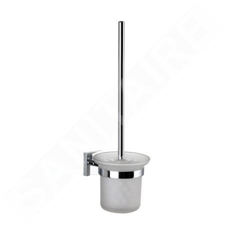 kielle Harmonia - Brosse WC murale avec support, verre mat/chrome 40523000