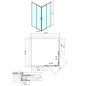 Polysan Easy Line - Cabine de douche 900 x 900 mm, aluminium poli/verre Brick EL5138