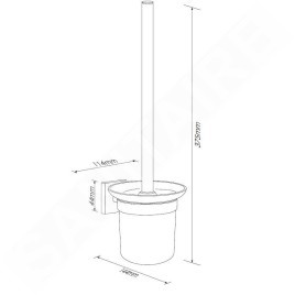 kielle Harmonia - Brosse WC murale avec support, verre mat/chrome 40523000