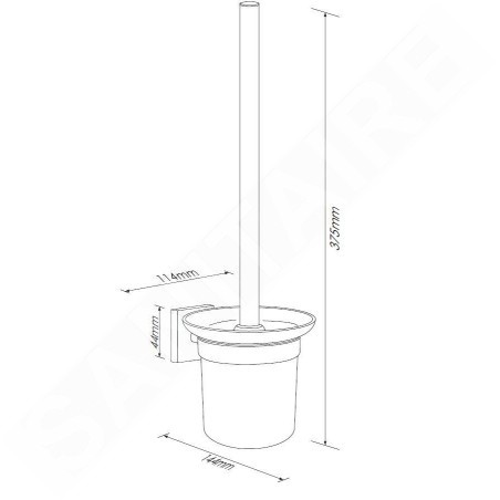 kielle Harmonia - Brosse WC murale avec support, verre mat/chrome 40523000