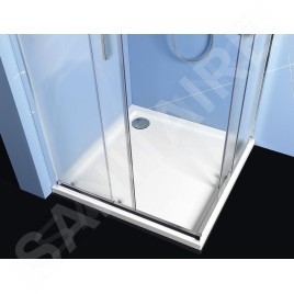 Polysan Easy Line - Cabine de douche 900 x 900 mm, aluminium poli/verre Brick EL5138