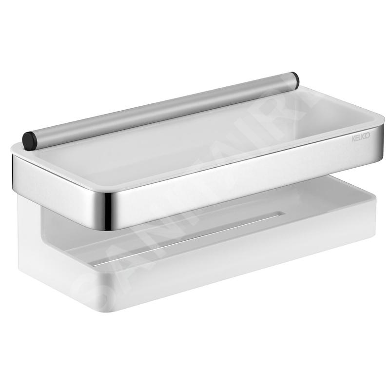 Keuco Collection Moll - Étagère avec raclette à vitre, longueur 240 mm, blanc/chrome 12759010000