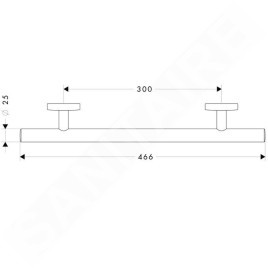 Hansgrohe Logis - Barre d’appui murale 466 mm, chrome 40513000