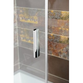 Polysan Deep - Porte de douche coulissante, 2 battants, 1100 mm, aluminium brillant/verre clair MD1116