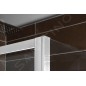 Polysan Deep - Porte de douche coulissante, 2 battants, 1100 mm, aluminium brillant/verre clair MD1116