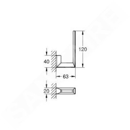 Grohe Selection Cube - Réserve de papier toilette, chrome 40784000