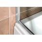 Polysan Deep - Porte de douche coulissante, 2 battants, 1100 mm, aluminium brillant/verre clair MD1116
