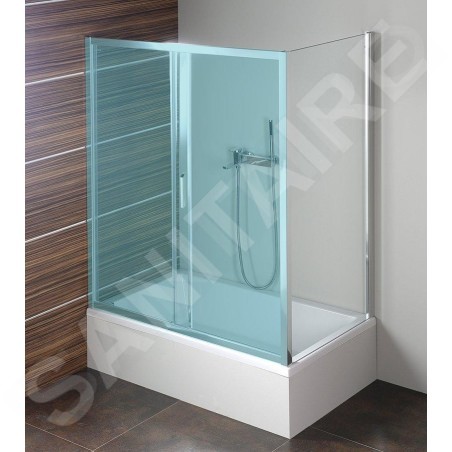 Polysan Deep - Paroi de douche 900 mm, aluminium brillant/verre clair MD3316