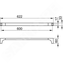 Keuco Edition 11 - Porte-serviettes, longueur 600 mm, chrome 11101010600