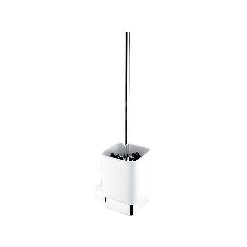 Nimco Kibo - Balayette de toilette avec support, blanc/ chrome Ki 14094KN-26