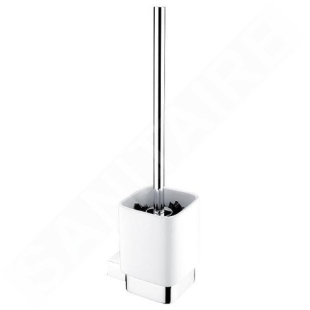 Nimco Kibo - Balayette de toilette avec support, blanc/ chrome Ki 14094KN-26