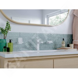 Hansgrohe AddStoris - Porte-verre pour brosse à dents et dentrifrice avec support, verre mat / blanc mat 41749700