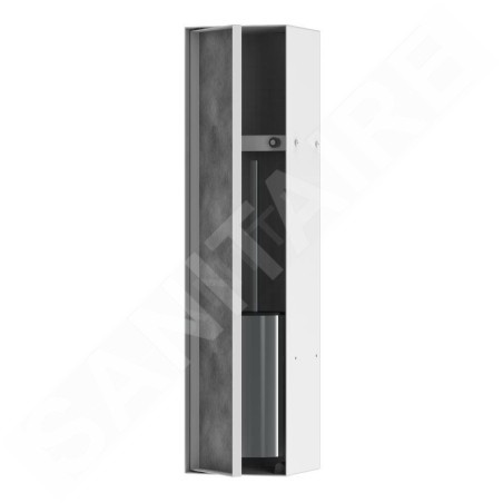 Hansgrohe XtraStoris Rock - Boîte à brosse WC à encastrer, avec étagère, blanc mat 56060700
