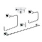 Grohe Essentials Cube - Ensemble d’accessoires pour salle de bains 5 en 1, chrome 40758001 Grohe Essentials Cube - Ensemble d’accessoires pour salle de bains 5 en 1, chrome 40758001