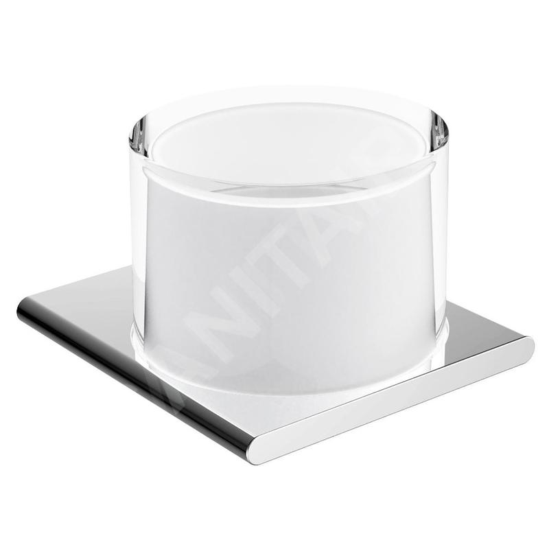 Keuco Edition 400 - Distributeur de savon avec support, 150 ml, verre dépoli/chrome 11552019000