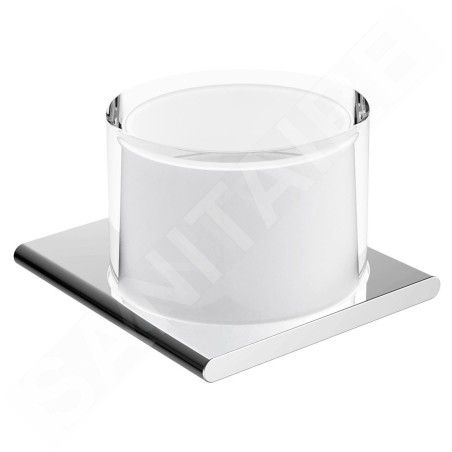 Keuco Edition 400 - Distributeur de savon avec support, 150 ml, verre dépoli/chrome 11552019000