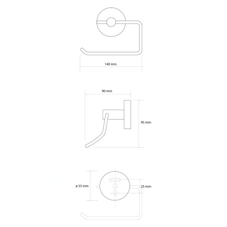Sapho X-Round - Porte-papier de toilette, doré XR704GB