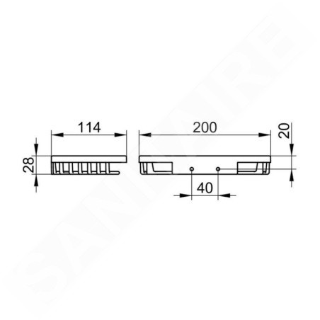 Keuco Accessoires de salle de bains - Tablette en fil de fer 200x114 mm, chrome 24942010000