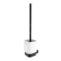Nimco Kibo - Brosse WC murale avec support, céramique blanche / noir mat Ki-14094KN-90