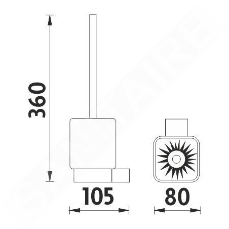 Nimco Kibo - Brosse WC murale avec support, céramique blanche / noir mat Ki-14094KN-90