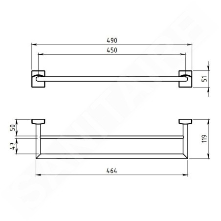 Novaservis Metalia 12 - Double porte-serviettes, chrome 0224,0