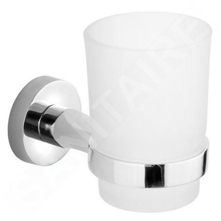 Aqualine Samba - Porte-verre avec verre, chrome/verre dépoli SB104