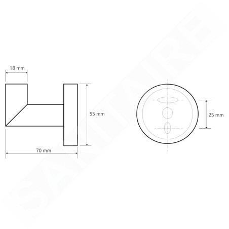 Sapho X-Round - Crochet de serviette, chrome XR208