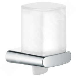 Keuco Elegance - Distributeur de savon avec support, 180 ml, verre dépoli/chrome 11652019000