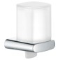 Keuco Elegance - Distributeur de savon avec support, 180 ml, verre dépoli/chrome 11652019000