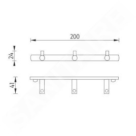 Nimco Bormo - Triple patère simple, chrome BR 11103-26