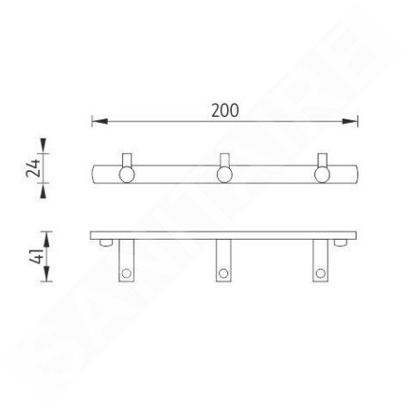 Nimco Bormo - Triple patère simple, chrome BR 11103-26