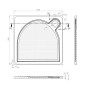 Gelco Receveurs - Receveur de douche Larca G5, 900x900 mm, marbre coulé, blanc PL009 Gelco Receveurs - Receveur de douche Larca G5, 900x900 mm, marbre coulé, blanc PL009