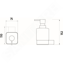 Nimco Kibo - Distributeur de savon avec support, chrome Ki 14031K-26