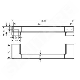 Hansgrohe AddStoris - Poignée, longueur 350 mm, noir mat 41744670