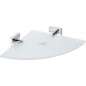 Sapho X-SQUARE - Tablette murale d’angle, verre/chrome XQ604