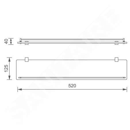 Novaservis Titania Naty - Tablette, longueur 520 mm, chrome 66653,0