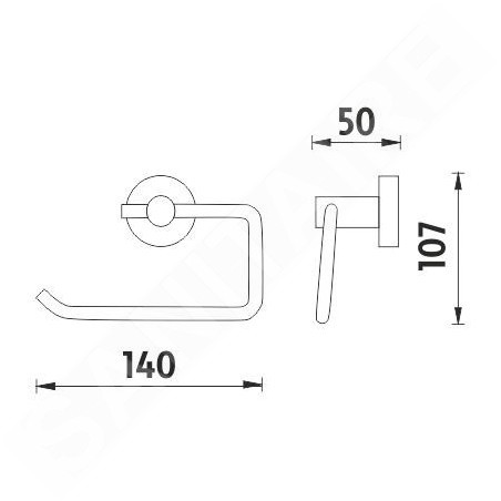 Nimco Unix - Porte-papier hygiénique, acier inoxydable brossé UNM 13055-10